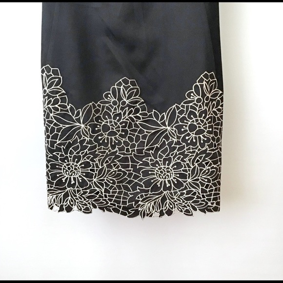 WHBM Strapless Black Embroidered Cocktail Dress - Picture 4 of 5